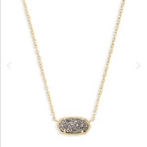 Kendra Scott Elisa Gold Necklace Platinum Drusy